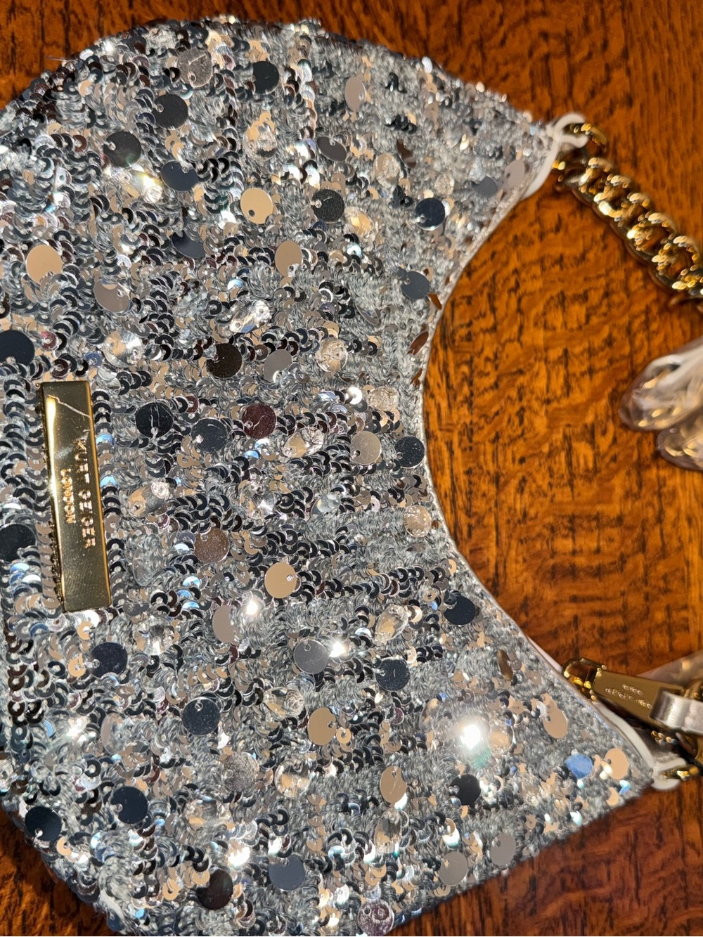 NWT Kurt Geiger Small Chelsea Sequin Chain Shoulder Bag - Picture 12 of 14
